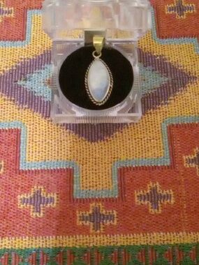 Sterling Silver Moonstone Marquise Pendant 92.5